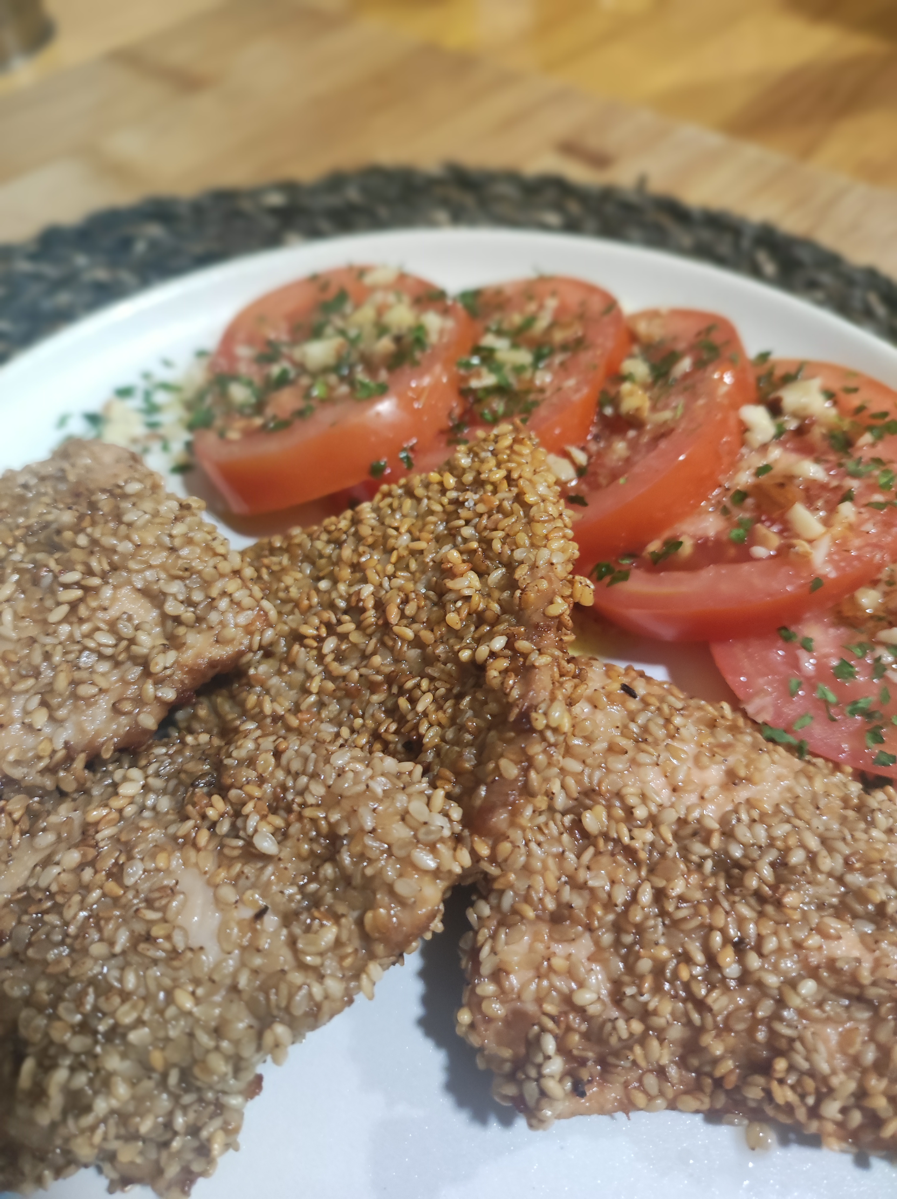 Salmón con sésamo.